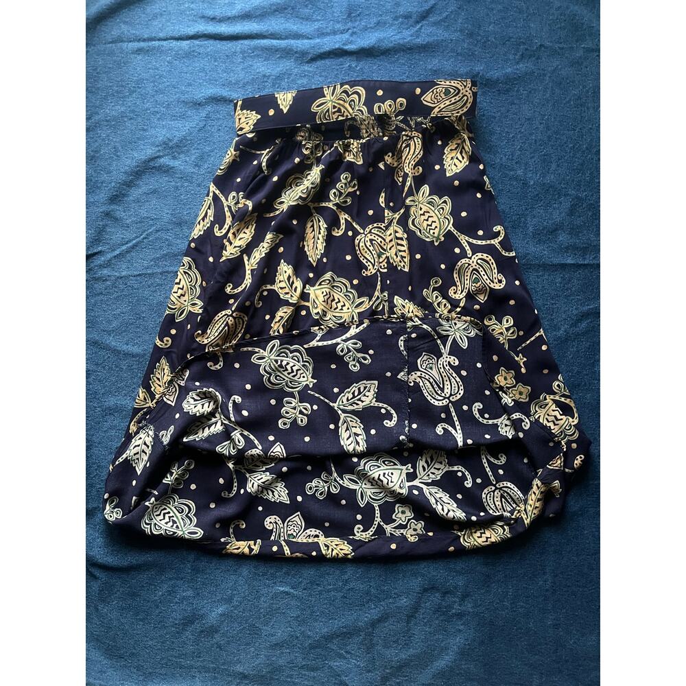 80's Connections Related Separates 3 Piece Paisley Blouse, Skirt and Belt Set - Picture 4 of 6